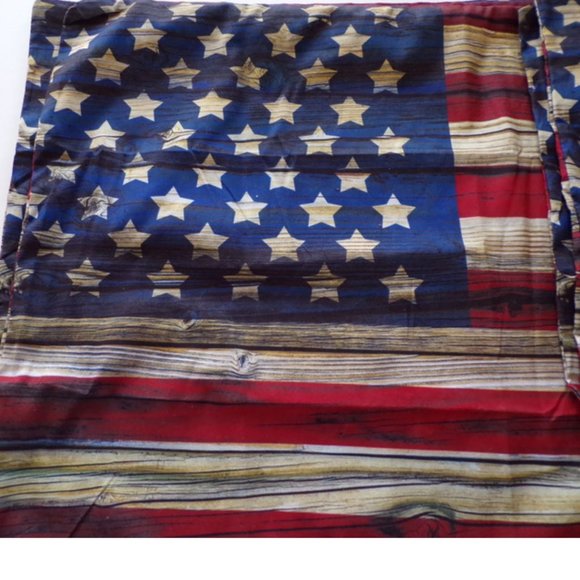 American Flag Standard Pillow Sham Rustic Wooden Planks Pattern   1 Pair  0892 - Picture 4 of 4